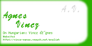 agnes vincz business card